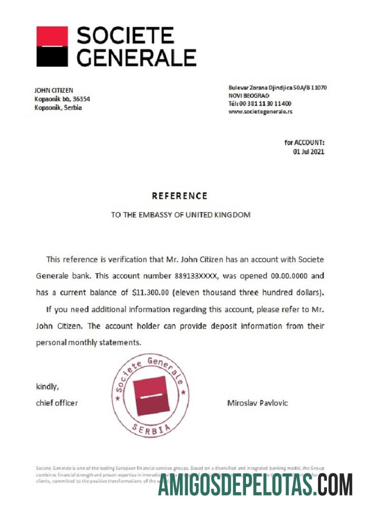 Referência da Sérvia Societe Generale baixar para verificação